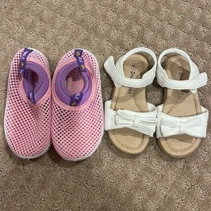 Girl summer shoes Sandals water shoes white pink 7
